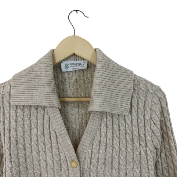 Vintage Kimberly 10 Cashmere Blend Cardigan Sweater Cable Knit Womens READ - Picture 5 of 16